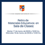 Horario para el Retiro de Materiales Educativos