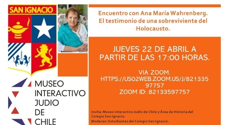 Encuentro con Ana María Wahrenberg, testimonio de una sobreviviente del Holocausto.